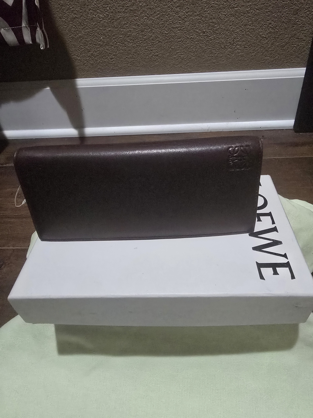 LOEWE bifold long wallet in brown Lambskin leather